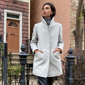 Aritzia Wilfred Cocoon Coat-Heather white